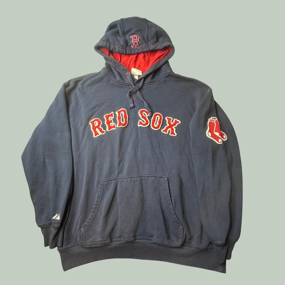 Boston Red Sox Hoodie Mens XL Navy Blue MLB Baseball Majestic Pullover